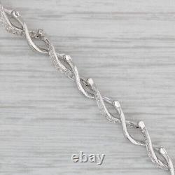 0.50ctw Diamond Woven Bracelet 14k White Gold 6.75 4.6mm