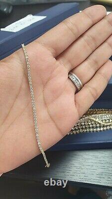 100% Natural Diamonds Bracelet, 3CT Round Diamond Tennis Bracelet Yellow Gold