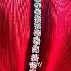 10Ct 4mm Round Cut Certified Moissanite 8 Tennis Bracelet 14K White Gold Plated