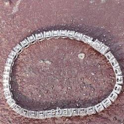 10Ctw VVS1 Moissanite Round Cut Tennis Bridal Bracelet in 14k White Gold Plated