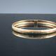 10K Yellow Gold Hinged Bangle Bracelet with Etchings & White Gold Accents 7-7½