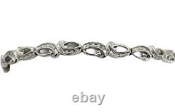 10Kt Solid White Gold Tennis Diamond Bracelet. 51 Carats 5mm Wide 7 Inches