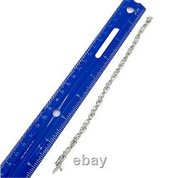 10Kt Solid White Gold Tennis Diamond Bracelet. 51 Carats 5mm Wide 7 Inches