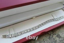 10.00Ct Round Cut Diamond 2-Row Beautiful Tennis Bracelet 14K White Gold