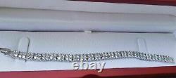 10.00Ct Round Cut Diamond 2-Row Beautiful Tennis Bracelet 14K White Gold