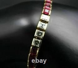 10.0Ct Princess Cut Lab Created Diamond Tennis Bracelet In 14K White Gold Plated