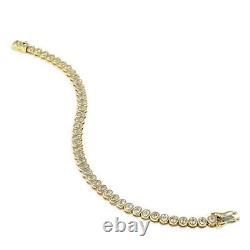 10.2 Carat Bezel Set Oval Shape CZ Diamond Tennis Bracelet 14k White Gold Plated