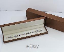 $10,500 LeVian 14K White Gold 5.50ct Purple Tanzanite Chocolate Diamond Bracelet