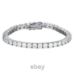 10.5Ct Round Cut VVS1/D Moissanite Tennis Bracelet 14k White Gold Over 7.2In 4mm