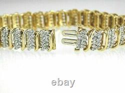 10 CT Round Cut Simulated Diamond Women Mom Bracelet In 925 Silver Gold Finish