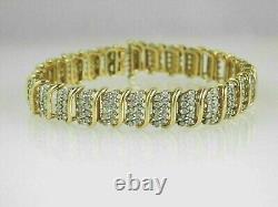 10 CT Round Cut Simulated Diamond Women Mom Bracelet In 925 Silver Gold Finish
