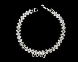 10 CT Round Cut VVS1 Moissanite Women 7 Tennis Bracelet 14K White Gold Plated