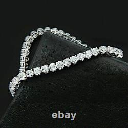 10 Ct Round Cut Simulated Diamond Women Tennis Bracelet 14K White Gold Plated