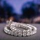 10 TCW Moissanite 4mm Round 8 Wedding Tennis Bracelet 14K White Gold Plated