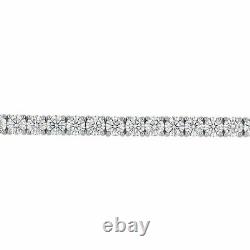 10 TCW Moissanite 4mm Round 8 Wedding Tennis Bracelet 14K White Gold Plated