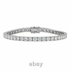 10 TCW Moissanite 4mm Round 8 Wedding Tennis Bracelet 14K White Gold Plated