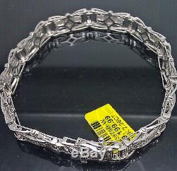 10k Men's White Gold Bracelet With 2.26 CT of Diamond 8.75 Long