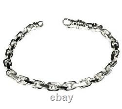 10k Solid White Gold Handmade Cable Link Mens Chain/Bracelet 9 27 grams 5.5MM