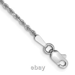 10k White Gold 1.5mm Diamond-cut Rope Chain Bracelet