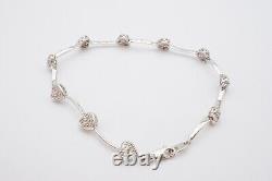 10k White Gold Diamond Heart Tennis Bracelet 7