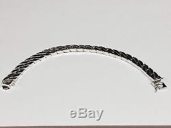 10kt Solid WHITE Gold Handmade Curb Link Mens Bracelet 8.5 43 Grams 8 MM