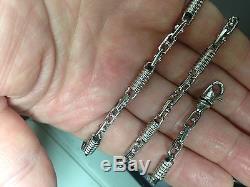 10kt Solid White Gold Handmade Link Men's Bracelet 8.5 5 MM 15 grams