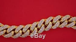 11.50 Carat White Diamonds on Solid YG Miami Cuban Link 16 MM Bracelet ASAAR