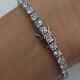 11.84Ctw Round Cut Certified Moissanite Tennis Bracelet in 14k White Gold Plated