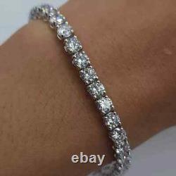 11.84Ctw Round Cut Certified Moissanite Tennis Bracelet in 14k White Gold Plated