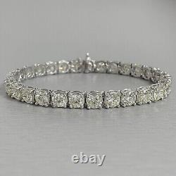 12Ct Round CutDEF VVS1 Moissanite Women's Tennis Bracelet 14K White Gold Plated