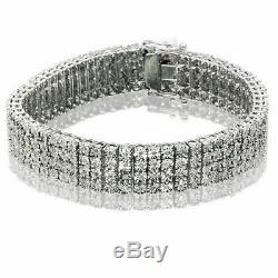 12.00 Carat Round Diamond Link Tennis Ladies Bracelet 14K White Gold Over 8.25