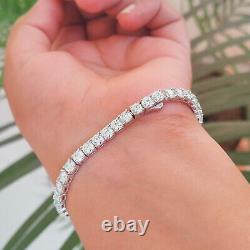 12.30 TCW Round Cut Moissanite 7 Tennis Bracelet Silver 14CT White Gold Plated