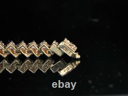 $12,800 18K Yellow Gold 5ct Round Diamond 6.75 Tennis Link Prong Set Bracelet
