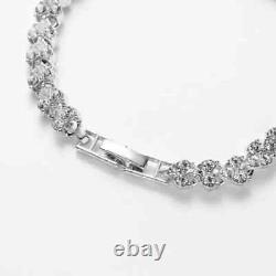 12 Ct Heart Cut Simulated Diamond Women's Tennis Bracelet 14K White Gold Plated