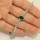 12 Ct Oval Cut Simulated Emerald Women's Tennis Bracelet 14K White Gold Plated