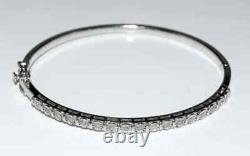 12 Ct Round Cut Simulated Diamond Women's Bangle Bracelet 14K White Gold Plated