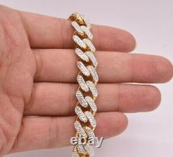 13mm Miami Cuban Royal Link Diamond Cut Bracelet Real 10K Yellow White Gold