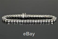 $14500 18K White Gold 4.50ct GVS White Round Diamond Tennis Chain Bracelet 6.75