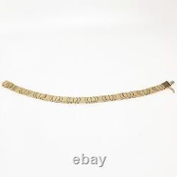 14K NRK Designer Yellow & White Gold Moon Phase Link Bracelet 8 19.3 Grams