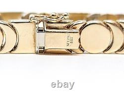 14K NRK Designer Yellow & White Gold Moon Phase Link Bracelet 8 19.3 Grams