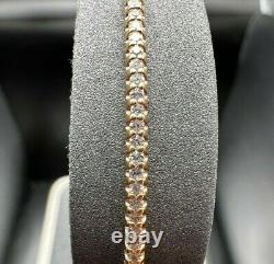 14K Solid Rose Gold Stackable 1.55ct Round Diamond Pave Bangle Bracelet