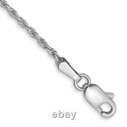 14K White Gold 6 inch 1.3mm Rope Chain Bracelet Chain