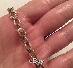 14K White Gold 7.75 Link Chain Bracelet 5.2 grams, Marked Italy Milor