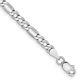 14K White Gold 7 inch 3.5mm Semi-Solid Figaro with Lobster Clasp Bracelet