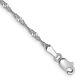 14K White Gold 8in 1.7mm Singapore with Lobster Clasp Chain Bracelet For Womens