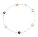 14K White Gold Bracelet With Round Faceted Gemstones 7 Inches