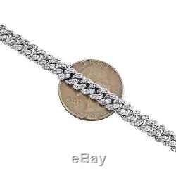 14K White Gold Diamond 3D Puffed Miami Cuban Link 6.5mm Bracelet 7 1.90 CT