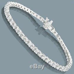 14K White Gold Over 5.00 CT Round VVS1 Diamond Tennis Bracelet 7.25 inch