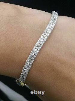 14K White Gold Plated 5CT Round Lab-Created Diamond Women's Bangle Bracelet