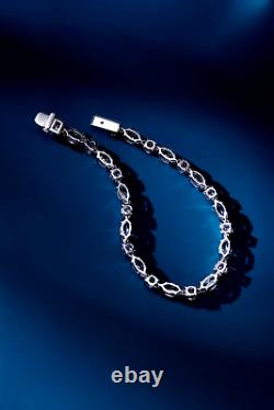 14K White Gold Plated Diamond 5Ct Lab Created Round Cut Women's Tennis Bracelet